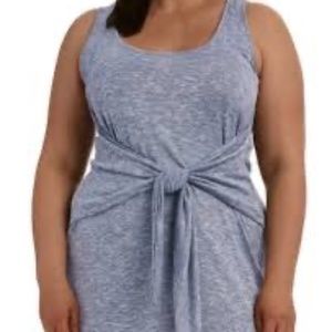 648D La Blanca Beach Tie Front Cover-Up Dress in Grey